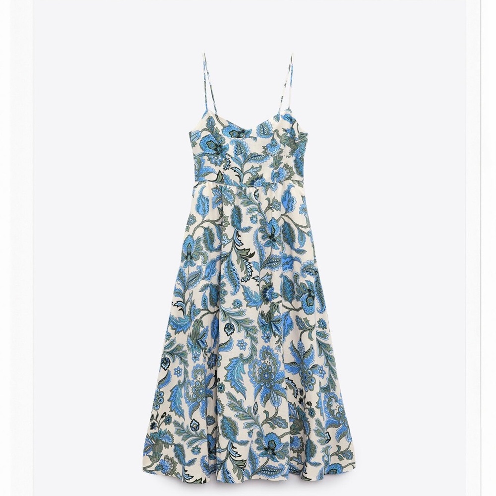 Zara Printed Midi Dress